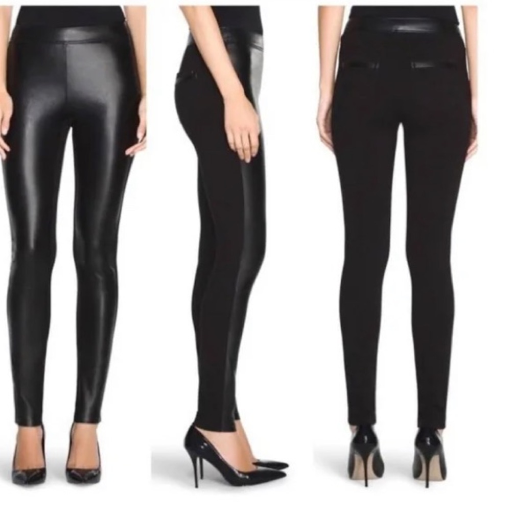 WHBM "THE LEGGINGS" VEGAN LEATHER PANTS BLACK SZ 4